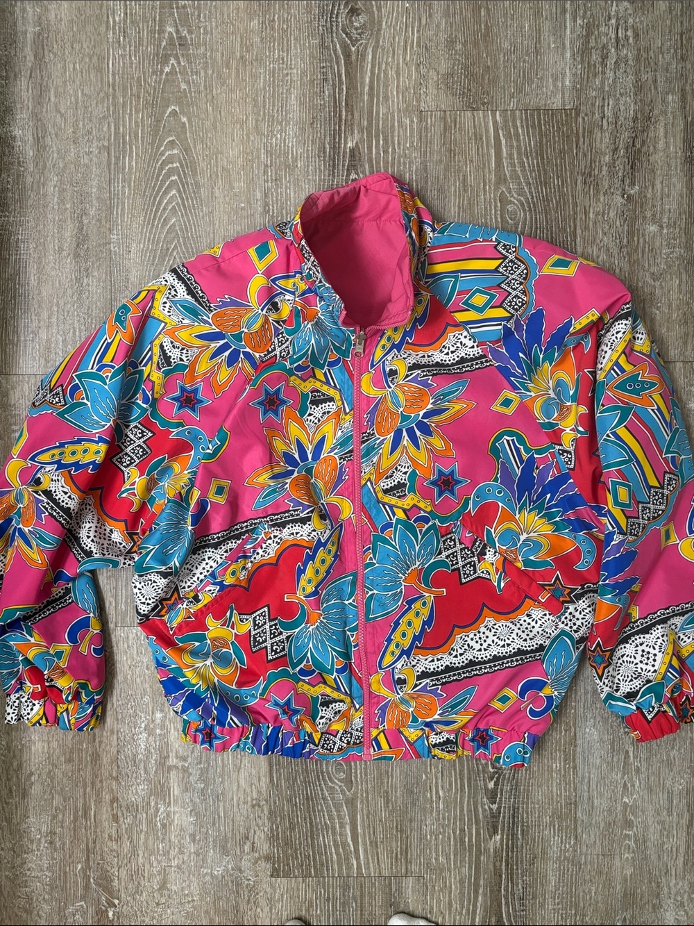 Vintage HEAD Reversible Vibrant Floral Print Women's Bomber Jacket